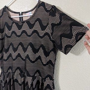 Lularoe zigzag black crcohet overlay Amelia Dress